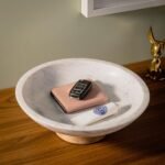Cork & Mill 11" Marble Decorative Bowl with Acacia Wood Base - Versatile Home Decor Centerpiece - Image 5