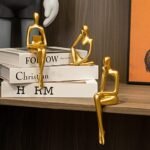 Set of 3 Gold Thinker Statues for Modern Home Decor – Unique Resin Sculptures for Office & Living Room - Image 3