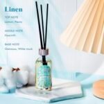 Reed Diffuser Set of 3 - Linen Vanilla Citrus Scent, 15 Sticks, 5.1 oz Total, Perfect for Home & Bathroom. - Image 4