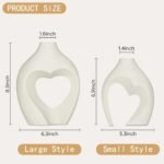 Zormon White Heart-Shaped Ceramic Vases - Set of 2 for Minimalist Home Decor and Table Centerpieces. - Image 5