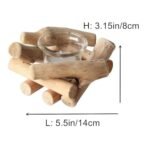 Sziqiqi Handmade Wooden Tea Light Candle Holder with Glass Cup for Rustic Farmhouse Decor - Image 5