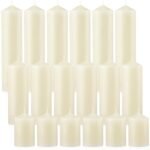 MTLEE 18 Pcs Set of 3 Pillar Candles Bulk 2 in x 3, 6, 8 Long Burning Clean Unscented Smokeless Pillar Candles for Wedding Emergency Lanterns Ceremony Party(Ivory White)
