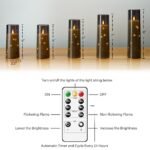 Kakoya Flameless LED Candles with Timer - 5 Flickering Candles for Romantic Home Decor, Grey Acrylic Shell with Star String, Battery Operated - Image 5