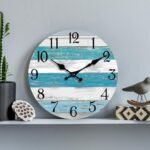 KECYET 10-Inch Battery-Operated Wall Clock: Silent, Blue Coastal Decor for Beachy Bathroom, Kitchen, Living Room, or Bedroom. - Image 6