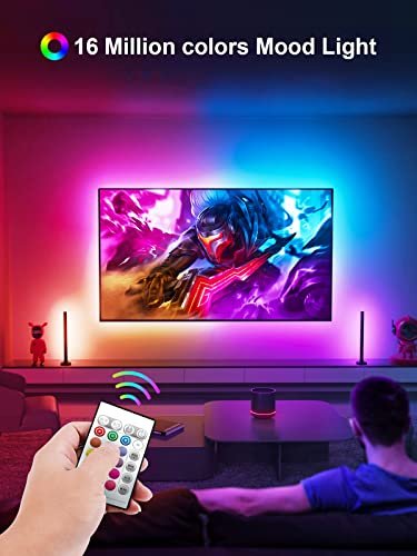 41Rj1sUXziL._SL500_.jpg KANTUTOE 13.1FT RGB TV LED Backlights for 32-65 Inch TVs, Music Sync, Bluetooth App & Remote, USB Powered for Gaming & Bedroom. - Image 2