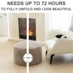 Asuprui Round Modern Pouf Ottoman - Foam-Filled Footrest for Living Room & Boho Decor - Image 4