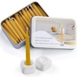 Meditation Beeswax Taper Candles Set, 20 Minute Bees Wax Mini Prayer Candles, 40 pcs Small Wishing Candle, Smokeless, Dripless and Non-Toxic for Home, Women Gifts, Yoga