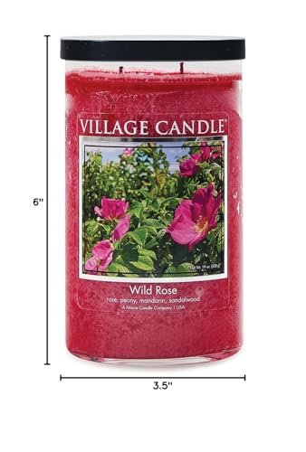 41TarsklshL._SL500_.jpg Village Candle Wild Rose Large Tumbler—19 oz. Pink Scented Candle in Glass Jar - Image 5