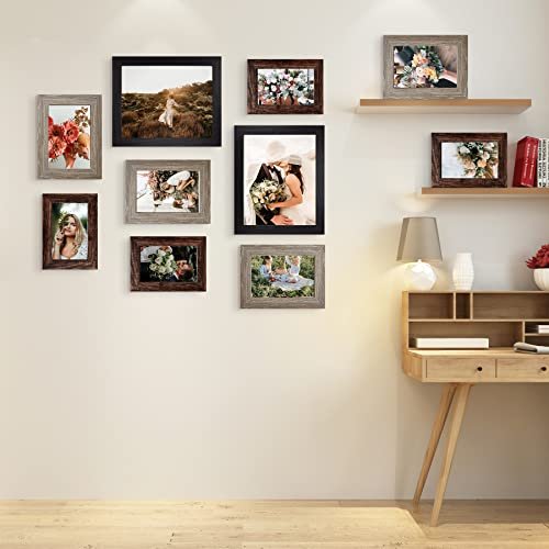 41Te3OzMKXL._SL500_.jpg LUCKYLIFE 10-Pack Picture Frame Set: Gallery Wall Collage with 8x10, 5x7, and 4x6 Frames in 3 Finishes. - Image 2