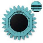 Honiway Coastal Wall Decor Mirror - 12" Wood Sunburst Boho Decor for Bedroom, Living Room, Bathroom - Image 5