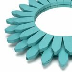 Honiway Coastal Wall Decor Mirror - 12" Wood Sunburst Boho Decor for Bedroom, Living Room, Bathroom - Image 2