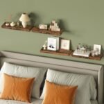 Fixwal 15.8" Rustic Wood Floating Shelves - Set of 4 for Bathroom, Living Room, Bedroom, Kitchen (Brown) - Image 8