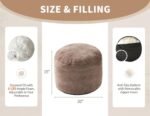 20"x15" Round Pouf Ottoman - Soft, Comfortable Footrest for Living Room - Brown Boho Style - Image 2