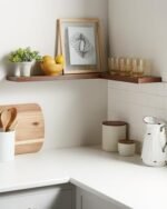 BAYKA 22.5" Floating Wood Shelves - Wall-Mounted Rustic Brown Set of 2 for Books & Decor (22lbs Capacity) - Image 2