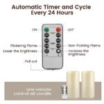 Xiangpeng Flameless LED Candles with 10-Key Remote & Timer, Waterproof, Battery-Operated Set of 2 for Home & Events (D3 x H5.5) Ivory - Image 8