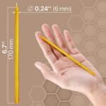 15 Pack of 7” Natural Pure Deep Yellow Beeswax Candles with Honey Scent & Cotton Wicks - Eco-Friendly Decor for Home & Cakes - Image 8