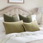 ANRODUO Set of 2 Olive Green Decorative Throw Pillow Covers, 18x18 Inch, Boho Farmhouse Style for Couch & Living Room. - Image 3