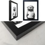 Funny Raccoon Bathroom Wall Art: Framed Black & White Animal Canvas with Toilet Paper - Image 3