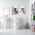 Funny Highland Cow Bathroom Wall Art Set - 3 Vintage Canvas Prints for Rustic Home Decor, 12x16 Inches - Image 7