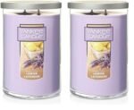 Yankee Candle Lemon Lavender Scented, Classic 22oz Large Tumbler 2-Wick Candle, Over 75 Hours of Burn Time, Ideal for Home Decor or Gifts (Pack of 2)