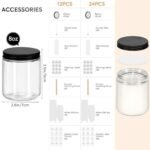 12Pack 8oz Thick Glass Candle Jars with Lids – Perfect for Christmas Gifts or Food Storage - Image 4