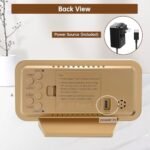 Peakeep Slim Digital Mirror Alarm Clock - Modern LED Desk & Bedroom Clock with Battery Backup, 6 Brightness Levels (Gold) - Image 7