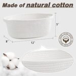 Pro Goleem Small Woven Basket – Ideal for Mother’s Day Gifts or Storage, 12"x8"x5", White, with Handles. - Image 5