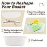 Pro Goleem Small Woven Basket – Ideal for Mother’s Day Gifts or Storage, 12"x8"x5", White, with Handles. - Image 7