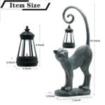 IVCOOLE Resin Cat Statue with Solar Lantern - Stunning 15.3" Garden Decor, Perfect Outdoor Gift! - Image 2