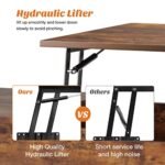 Sweetcrispy Lift-Top Coffee Table: Stylish Brown Living Room Table with Storage Shelf & Hidden Compartment. - Image 6
