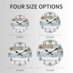 KECYET 8" Battery Operated Wall Clock: Silent, Non-Ticking Coastal Rustic Decor for Bathroom, Kitchen, Bedroom. - Image 2