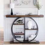 LIFECHOVY 41.3" Industrial Console Table for Entryway: Narrow Sofa Table with Storage, Rustic Brown. - Image 8