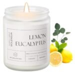 Lemon Eucalyptus Scented Candles, Aromatherapy Jar Candle, 7 oz 50 Hour Long Lasting Candles, Soy Wax Candle Gift for Women