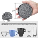 ME.FAN Silicone Coasters with Holder - 6 Pack for Hot/Cold Drinks, Thick, Non-Slip, Black Tray. - Image 3