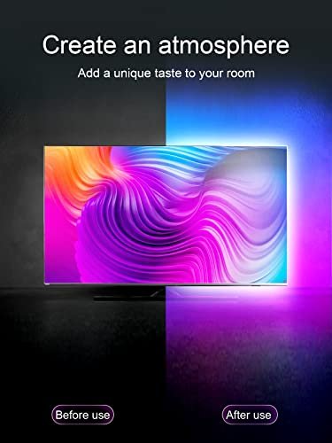41mA7jA3A0L._SL500_.jpg KANTUTOE 13.1FT RGB TV LED Backlights for 32-65 Inch TVs, Music Sync, Bluetooth App & Remote, USB Powered for Gaming & Bedroom. - Image 4
