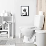 Funny Raccoon Bathroom Wall Art: Framed Black & White Animal Canvas with Toilet Paper - Image 6