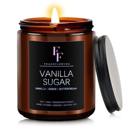 Vanilla Sugar Scented Candles for Home,Soy Wax Candle Aromatherapy Candles Gift for Women Men, 7oz