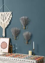 Boho Wall Decor: Set of 2 Black-Brown Metal Art with Faux Pampas for Living Room, Bedroom, and More! - Image 6
