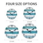 KECYET 10-Inch Battery-Operated Wall Clock: Silent, Blue Coastal Decor for Beachy Bathroom, Kitchen, Living Room, or Bedroom. - Image 2