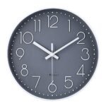 jomparis Wall Clock 12 Inch Non-Ticking Silent Battery Operated Round Wall Clock Modern Simple Style Decor Clock for Home/Office/School/Kitchen/Bedroom/Living Room