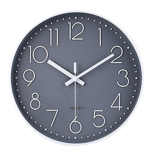 Jomparis 12-Inch Silent Wall Clock: Modern, Battery-Operated, Non-Ticking Decor for jomparis Wall Clock 12 Inch Non-Ticking Silent Battery Operated Round Wall Clock Modern Simple Style Decor Clock for Home/Office/School/Kitchen/Bedroom/Living Room