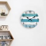 KECYET 10-Inch Battery-Operated Wall Clock: Silent, Blue Coastal Decor for Beachy Bathroom, Kitchen, Living Room, or Bedroom. - Image 7