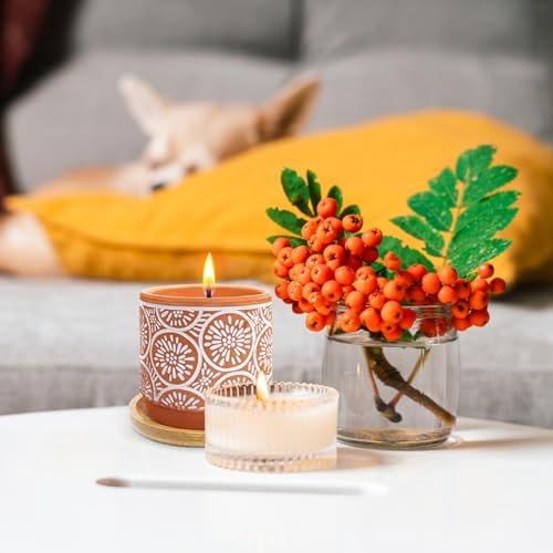 41rVgK-35ML._SL500_.jpg 4-Pack Natural Soy Scented Candles for Women - Handmade Pottery Aromatherapy Gift Set for Any Occasion - Image 4