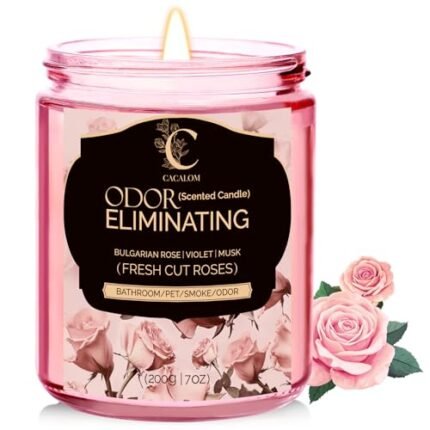 Jar Soy Candles, Natural Soy Wax Candle for Home Scented,50-Hour Long-Lasting Aromatherapy,Perfect Gifts for Christmas,Birthday,Mother's Day,Fresh Rose Scented,7oz