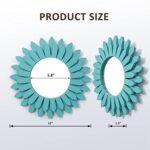 Honiway Coastal Wall Decor Mirror - 12" Wood Sunburst Boho Decor for Bedroom, Living Room, Bathroom - Image 7