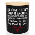 TEEZWONDER Anniversary Wedding Gifts for Him Her - Long Lasting Vanilla Lavender Candle 10 Oz - Birthday Romantic Gifts for Wife Girlfriend Boyfriend Husband Couples