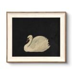VIYYIEA Framed Wall Art for Living Room, Swan Art Canvas Prints, Vintage Home Decor, Animal Oil Painting Picture, Bathroom Wall Decor Gifts for Friends or Family -【Zwaan】-(10L x 8W)