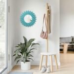 Honiway Coastal Wall Decor Mirror - 12" Wood Sunburst Boho Decor for Bedroom, Living Room, Bathroom - Image 6