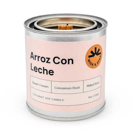 Wick & Star Vegan Non-Toxic, Wood Wick, Natural Coconut Soy Wax Aromatherapy Candle, Clean Burning (Arroz con Leche)