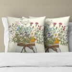 Mweet Wildflower Throw Pillow Covers 18x18 In, Set of 2 - Floral & Leaf Design for Spring/Summer Home Decor. - Image 3